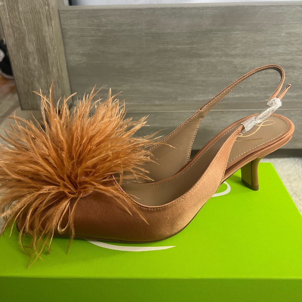 Sam Edelman Bianka Feather Warm Blush Short Heels